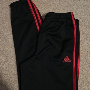 Boys Large 14/16 Black with Red stripe Adidas Pants